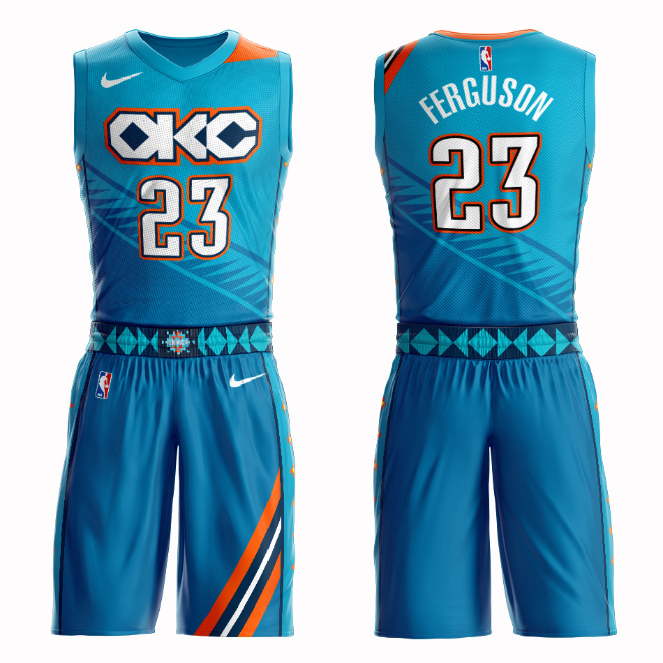 Customized 2019 Men Oklahoma City Thunder 33 Ferguson blue NBA Nike jersey